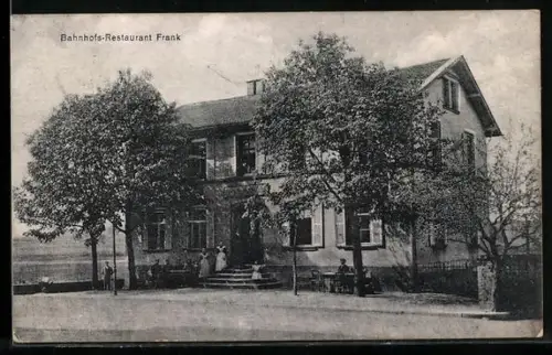 AK Langmeil, Bahnhofs-Restaurant Frank, Aussenansicht