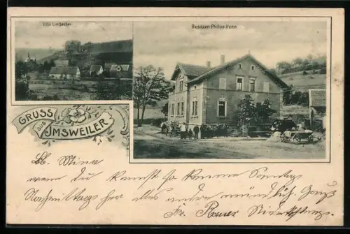 AK Imsweiler, Teilansicht mit Villa Limbacher, Bes. Philipp Henn