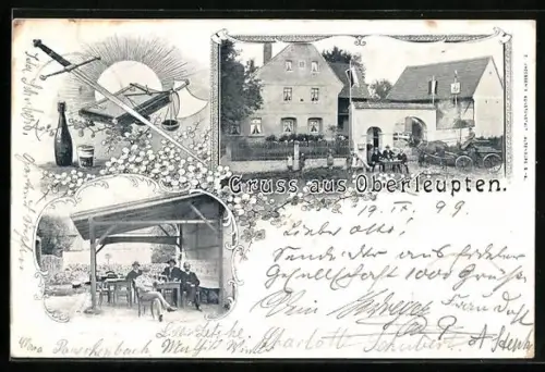 AK Oberleupten, Gleichnamiges Gasthaus mit Kundschaft
