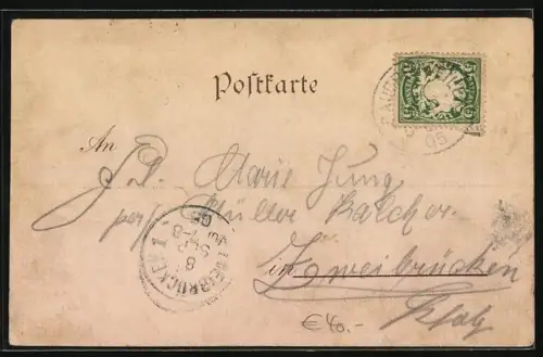 Lithographie Gaugrehweiler, Marktplatz, Kirche und Umgebung, Ortsansicht aus der Vogelschau