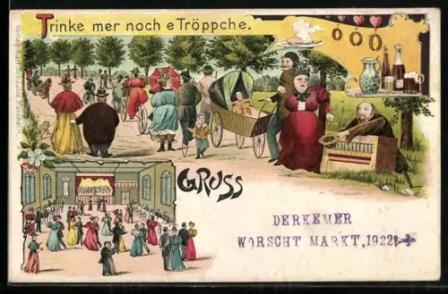 Künstler-AK Bad Dürkheim, Wurstmarkt 1922, Tanzende Paare im Saal