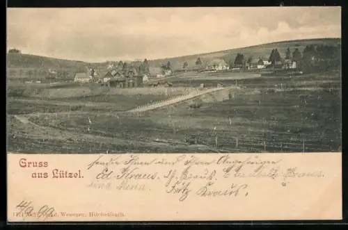 AK Lützel / Siegen, Gesamtansicht des Ortes und Umgebung
