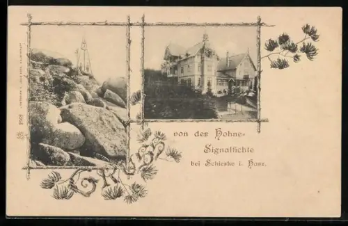 AK Schierke, Parte am Gasthaus Hohne-Signalfichte