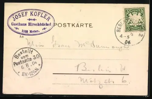 AK Weissbach bei Lofer, Hirschbühel, Partie mit Kirche im Gebirge