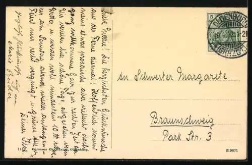 AK Oldenburg, Hunte an der Elisabethstrasse