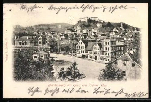 AK Blankenburg am Harz, Teilansicht vom Lühner Thor aus gesehen