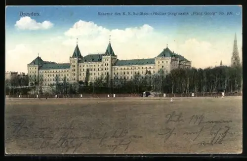 AK Dresden-Neustadt, Kaserne des K.S. Schützen-Regiments Prinz Georg
