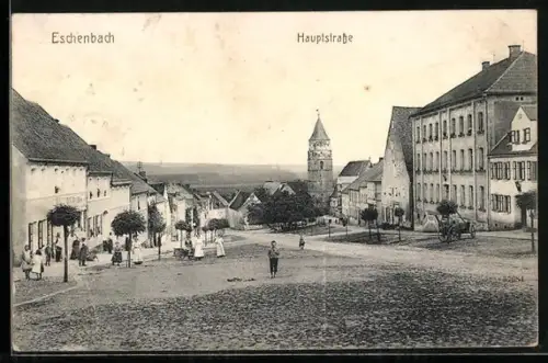 AK Eschenbach / Ostmark, Hauptstrasse, Panorama mit Turm