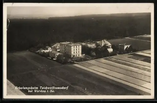 AK Teichwolframsdorf, Erholungsheim aus der Vogelschau