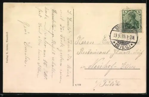 AK Eiserfeld, Teilansicht mit Strassenpartie