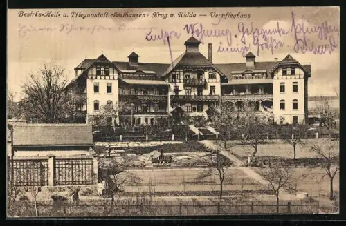 AK Saalhausen / Lennestadt, Bezirks-Heil- und Pflegeanstalt, Krug v. Nidda, Verpfleghaus