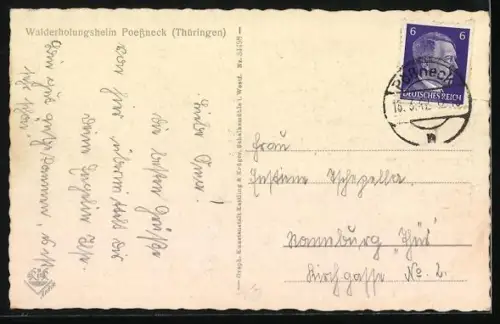 AK Poessneck /Thüringen, Walderholungsheim Waldseite