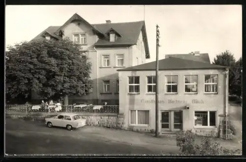 AK Altendorf / Sebnitz, Gasthaus Heiterer Blick mit Auto Trabant - Trabi