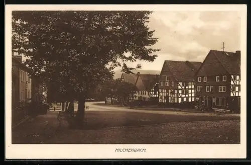 AK Hilchenbach, Strassenpartie mit Fachwerkhäusern