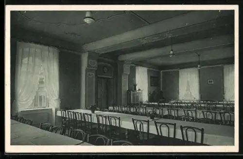 AK Werdau / Sa., Speisesaal im Erholungsheim Teichwolframsdorf