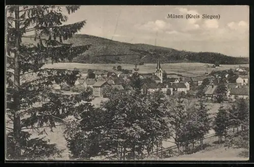 AK Müsen /Kreis Siegen, Teilansicht mit Kirche