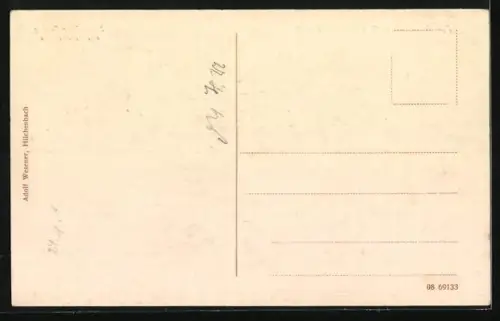AK Hilchenbach, Teilansicht vom Kirchberge aus, Steinhölzer Schlag mit Schutzhütte