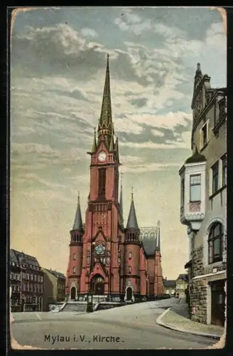 AK Mylau i. V., Partie an der Kirche