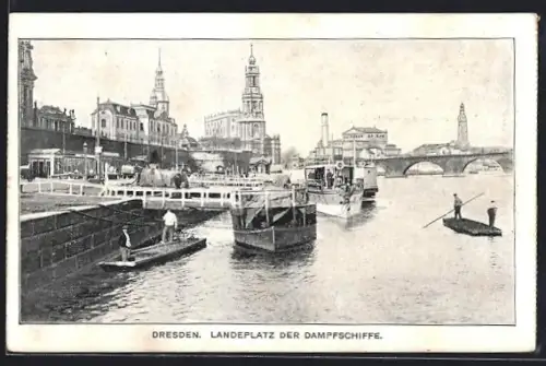 AK Dresden, Landeplatz der Dampfschiffe