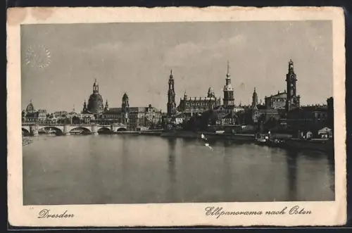 AK Dresden, Elbpanorama nach Osten