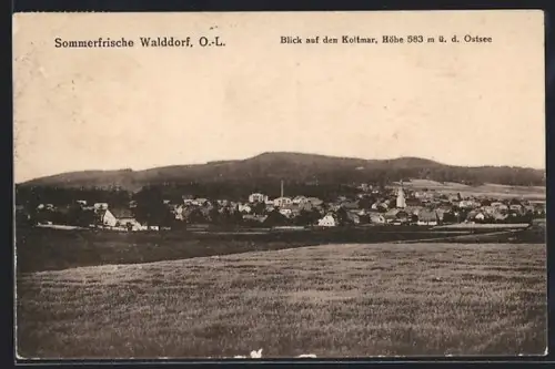 AK Walddorf / O. L., Blick auf den Kottmar mit den Ort