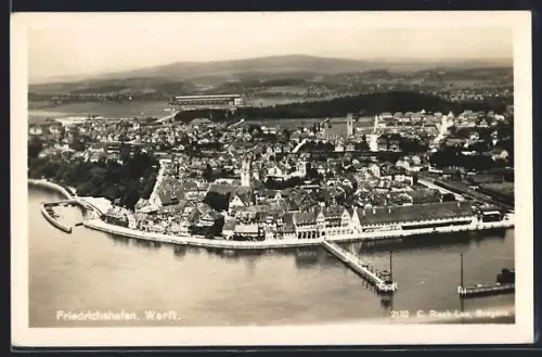 AK Friedrichshafen, Werft aus der Vogelschau
