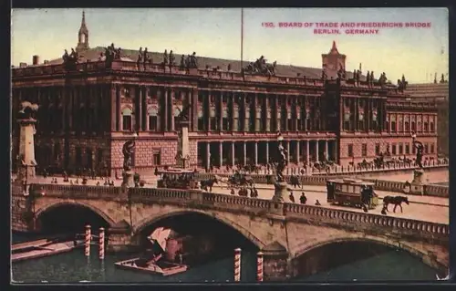 AK Berlin, Strassenbahn auf der Friedrichsbrücke