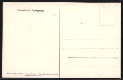 AK Düsseldorf, Partie im Floragarten