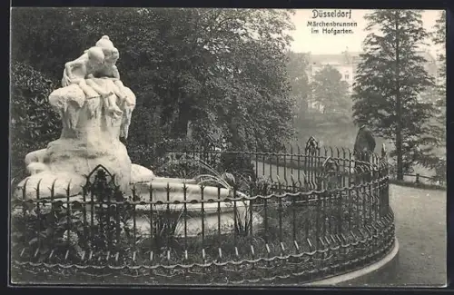 AK Düsseldorf, Märchenbrunnen im Hofgarten