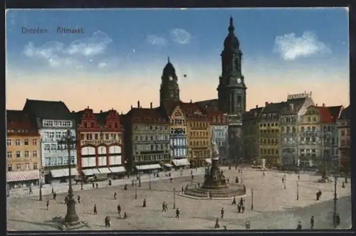 AK Dresden, Altmarkt mit Geschäften