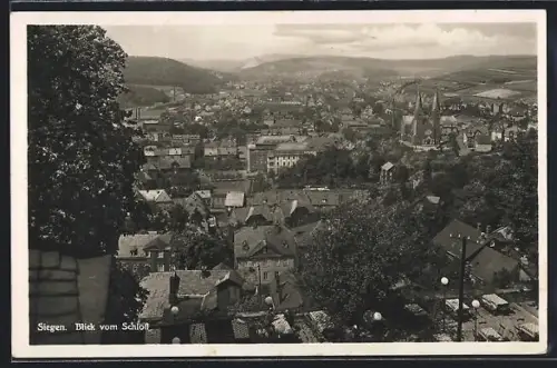 AK Siegen, Blick vom Schloss auf den Ort