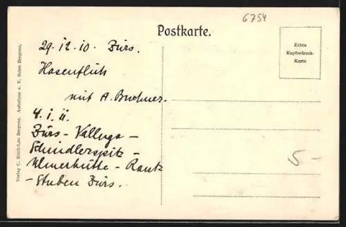 AK Rauz /Arlbergstrasse, Alpe Rauz und Blick gegen die Wildgruppe im Winter