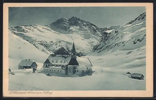 AK St. Christoph am Arlberg, Ortsansicht im Winter