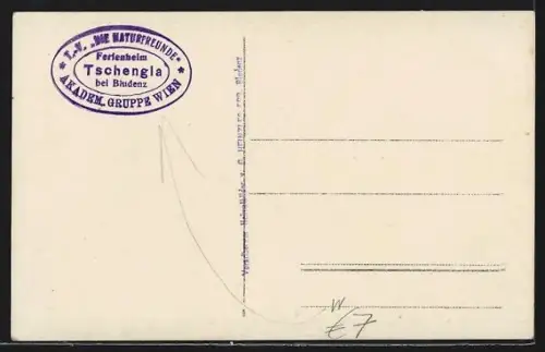 Foto-AK Tschengla bei Bludenz, Tief verschneite Skihütte auf der Burtschaalpe