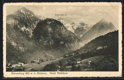 AK Bürserberg b. Bludenz, Blick zum Hotel Rhätikon