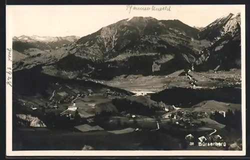 AK Bürserberg, Ortsansicht vom Berghang aus