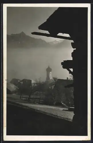 AK Bürserberg, Ortspartie mit Blick auf die Kirche