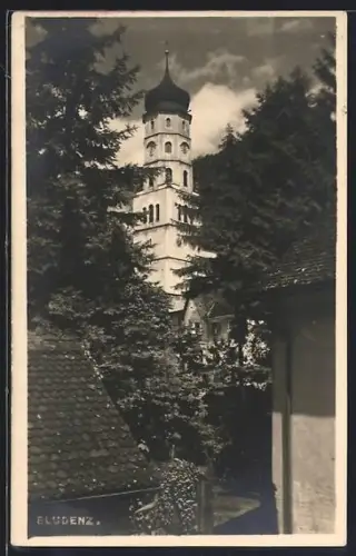 AK Bludenz, Ortspartie mit Turm