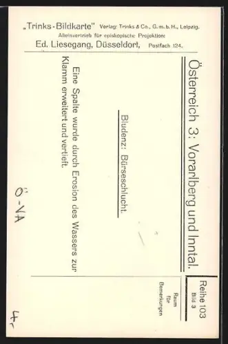 AK Bludenz, Partie in der Bürseschlucht