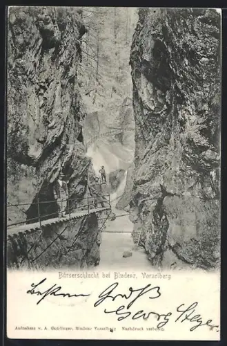 AK Bludenz /Vorarlberg, Bürserschlucht mit Laufstegen an den Felswänden