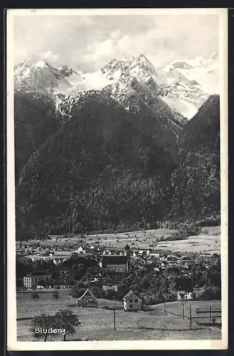 AK Bludenz, Teilansicht mit Kirche
