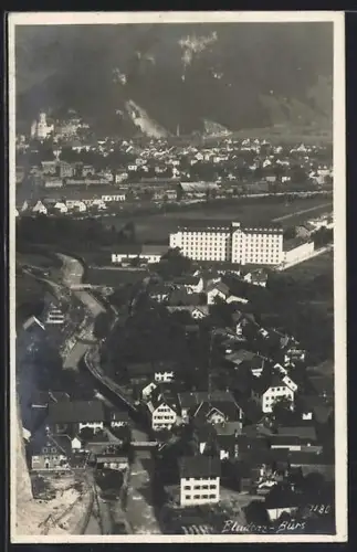 AK Bludenz-Bürs, Ortsansicht aus der Vogelschau