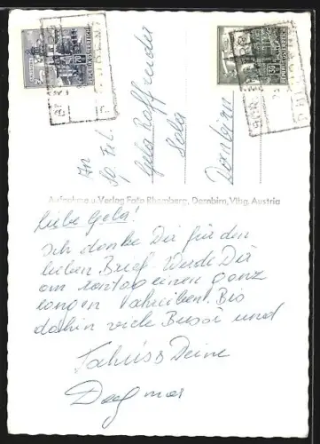 AK Tschengla bei Bludenz, Alpengasthaus Schillerkopf mit Umgebung aus der Vogelschau