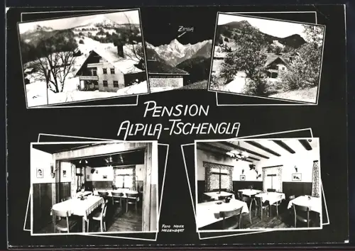 AK Tschengla, Pension Alpila, Aussen- und Innenansichten