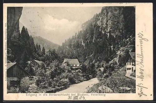 AK Bludenz, Eingang in die Bürserschlucht
