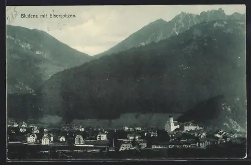 AK Bludenz, Ortsansicht mit Elserspitzen