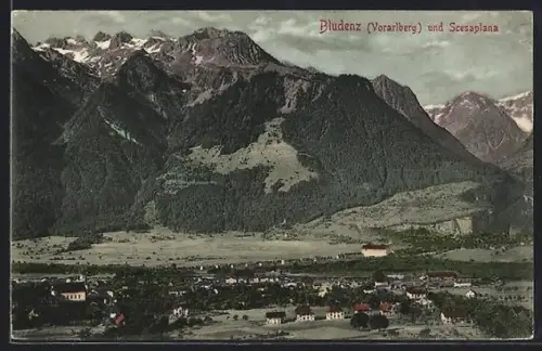 AK Bludenz, Teilansicht und Scesaplana