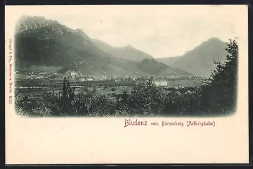 AK Bludenz /Arlbergbahn, Hotel Bludenzerhof vom Bürsenberg