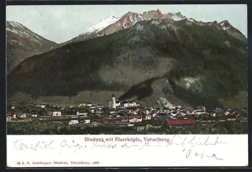 AK Bludenz, Teilansicht und Elserköpfe