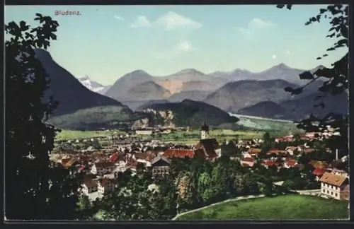 AK Bludenz, Ortsansicht mit Kirche